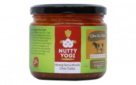 Nutty Yogi Heeng Jeera Mirchi Ghee Tadka  Glass Jar  250 grams